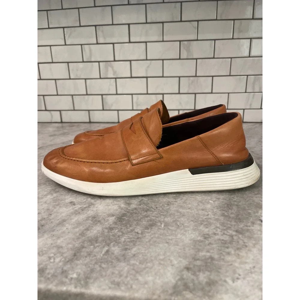 Wolf & Shepherd Loafer Mens 11.5 Honey Tan Crossover Leather Penny Sneaker Sole